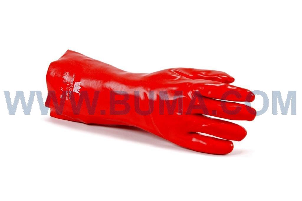 Handschoenen PVC donkerrood 45 cm