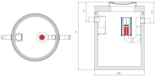 Olie benzine afscheider 8 liter 5250 (coalescentiefilter) D400 - Afbeelding 2