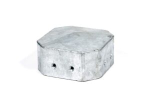Paalmuts vierkant 150 x 150 mm met schuine hoeken