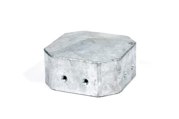 Paalmuts vierkant 150 x 150 mm met schuine hoeken